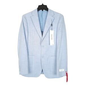 Calvin Klein Men's Slim-Fit Stretch Sport Coat Blazer Heather Light Blue 38R NWT